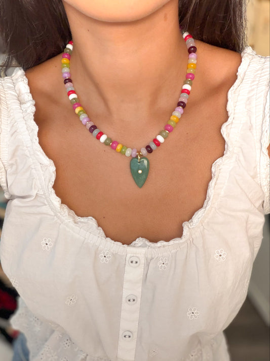 Candy Heart Necklace in Green