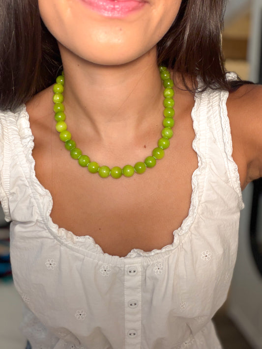 Lrg Bubble Necklace in Matcha